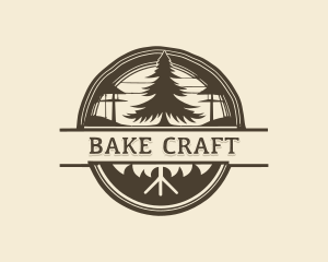 Pine Tree Woodworking Craft logo design