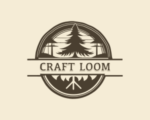 Pine Tree Woodworking Craft logo design