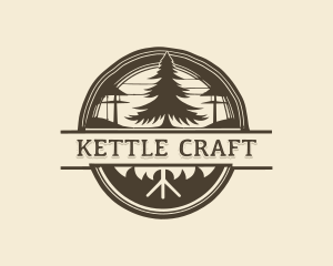 Pine Tree Woodworking Craft logo design