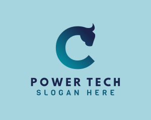 Digital Tech Bull Letter C logo