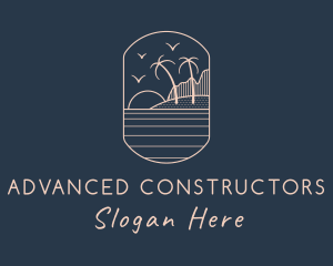 Palm Tree Beach logo design