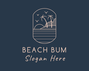 Palm Tree Beach logo design