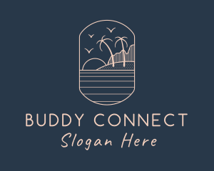 Palm Tree Beach logo design