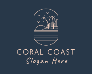 Palm Tree Beach logo design