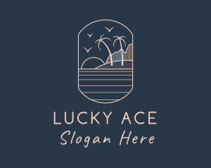 Palm Tree Beach logo design