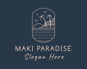 Palm Tree Beach logo design