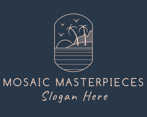 Palm Tree Beach logo design