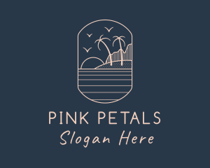 Palm Tree Beach logo design