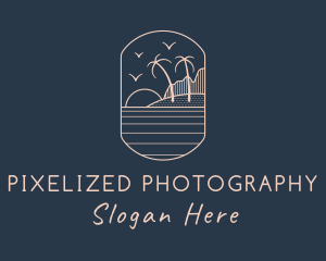 Palm Tree Beach logo design