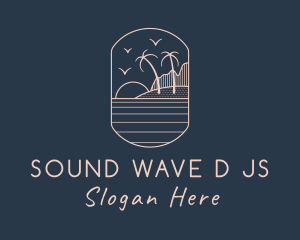 Palm Tree Beach logo design