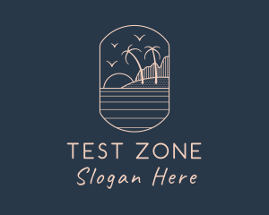 Palm Tree Beach logo design