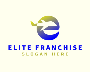 Airplane Travel Letter E logo design