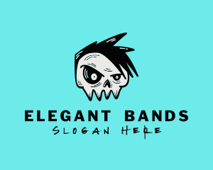Punk Rock Band Skull logo design