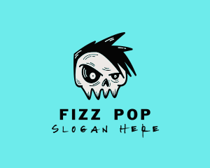 Punk Rock Band Skull logo design