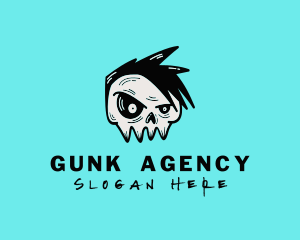 Punk Rock Band Skull logo design