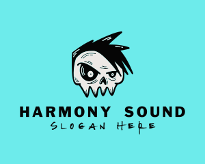 Punk Rock Band Skull logo design