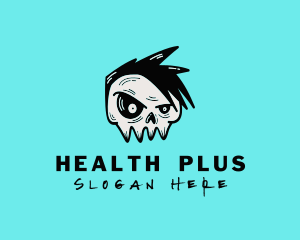 Punk Rock Band Skull logo design