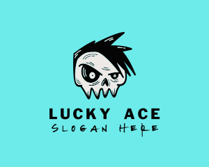 Punk Rock Band Skull logo design