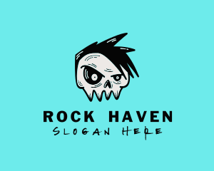 Punk Rock Band Skull logo design