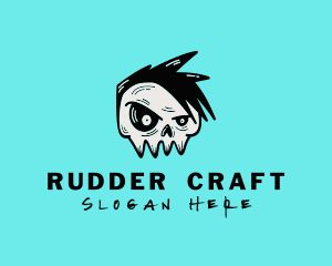 Punk Rock Band Skull logo design