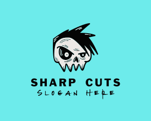 Punk Rock Band Skull logo design