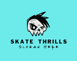 Punk Rock Band Skull logo design