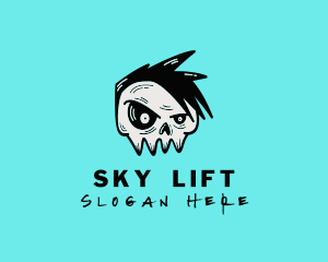 Punk Rock Band Skull logo design