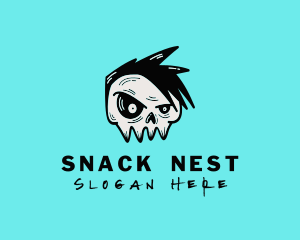 Punk Rock Band Skull logo design