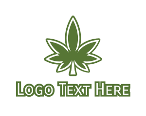 Green Marijuana Outline logo