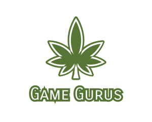 Green Marijuana Outline logo