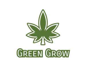 Green Marijuana Outline logo design