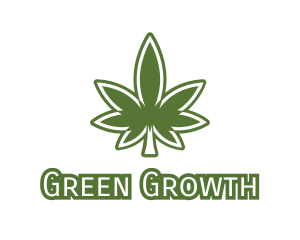 Green Marijuana Outline logo design