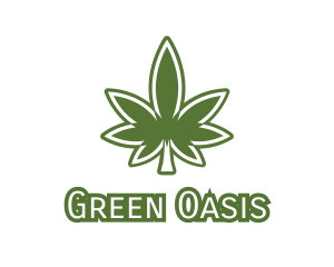 Green Marijuana Outline logo design