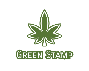 Green Marijuana Outline logo design