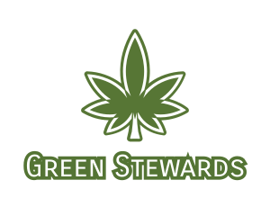 Green Marijuana Outline logo design