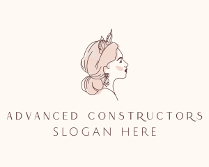 Woman Princess Tiara logo design