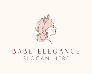 Woman Princess Tiara logo design