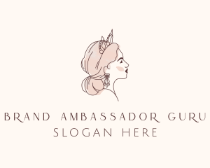 Woman Princess Tiara logo design