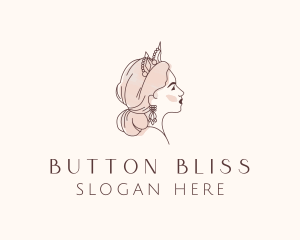 Woman Princess Tiara logo design