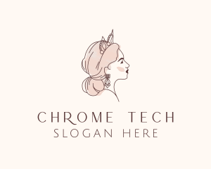 Woman Princess Tiara logo design