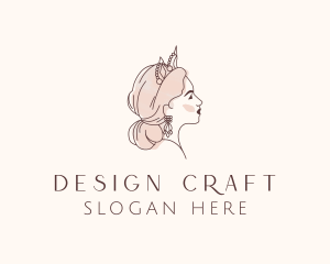 Woman Princess Tiara logo design