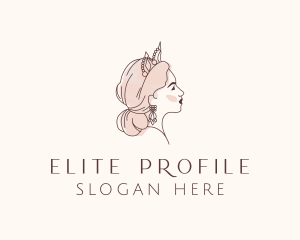 Woman Princess Tiara logo design