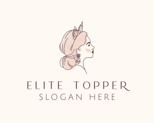 Woman Princess Tiara logo design