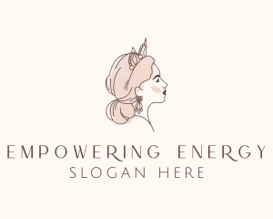 Woman Princess Tiara logo design