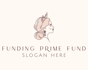 Woman Princess Tiara logo design