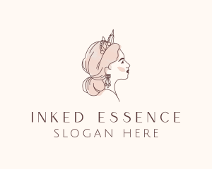 Woman Princess Tiara logo design