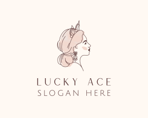 Woman Princess Tiara logo design