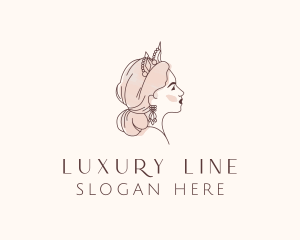 Woman Princess Tiara logo design