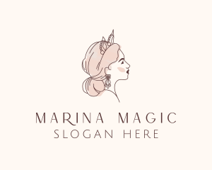 Woman Princess Tiara logo design