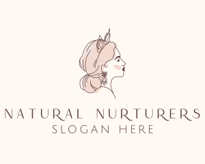 Woman Princess Tiara logo design